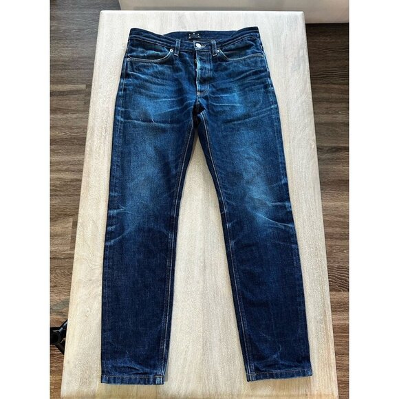 Asket Raw Denim Organic Cotton Slim Dark Wash Jeans Men's Size 31 X 30 - Picture 1 of 7